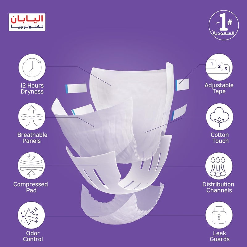 ليفري شريط حفاضات مضغوط للكبار من ليفري، مقاس كبير جدًا، قدرة امتصاص 8 أكواب، عبوة عادية، 9 قطع - Image 4